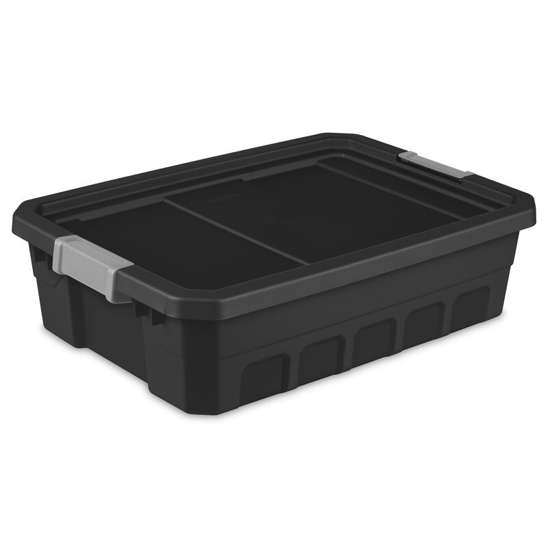 10 Gallon Stackable Storage Bins W/ Latch Lid Durable Plastic Tote 6 Count Box