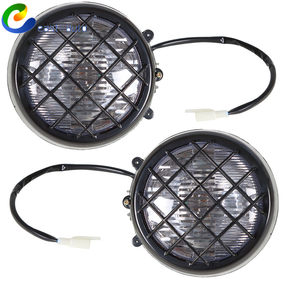 2× Headlights lens bulbs lights grills For Yamaha Banshee 1987-2006 Warrior 350