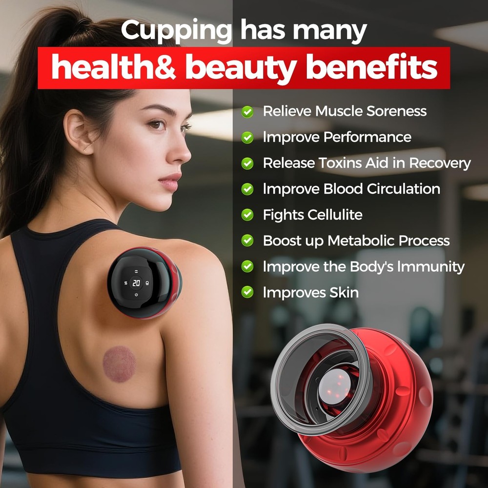 5-in-1 Smart Cupping Therapy Set 2pcs, 12-Level Temperature & Suction Control...