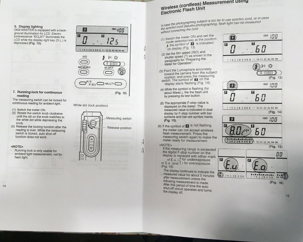 Sekonic Digi Master L-718 Light Meter Owner’s Manual Operating Instructions