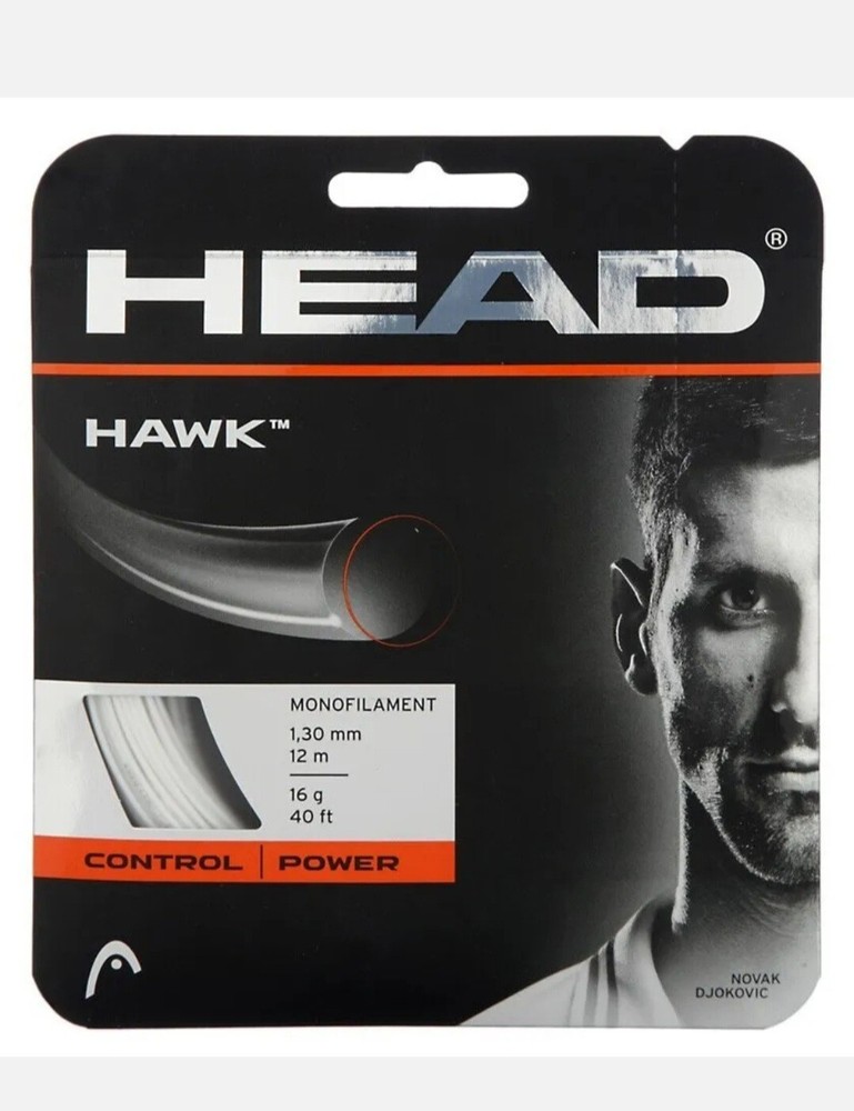 HEAD Hawk Set Tennis String, White, 16 Gauge