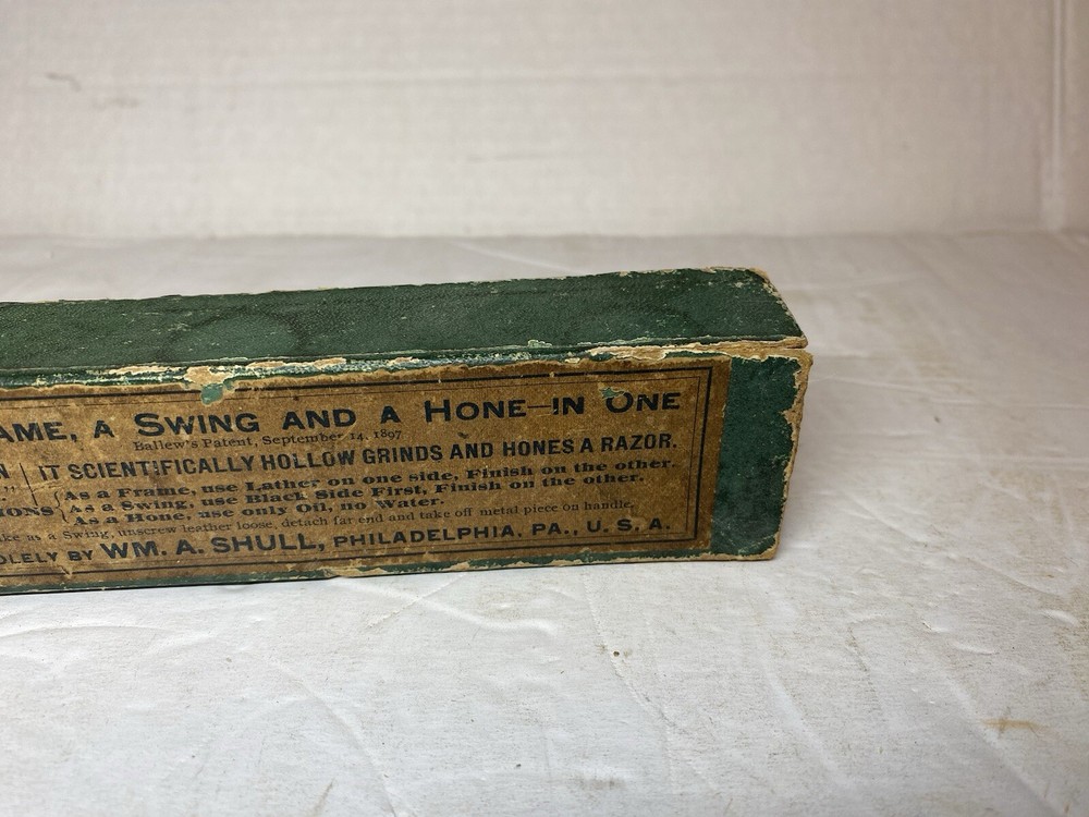 Antique Shull Combination Razor Strop With Box