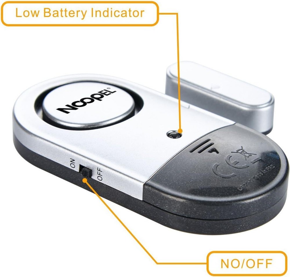 Alarma 120dB puertas/ventanas, pack 2 con sensor y baterías