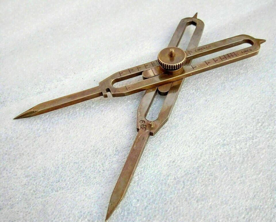 6" Brass Drafting Tool Proportional Divider Compass Scientific Instrument