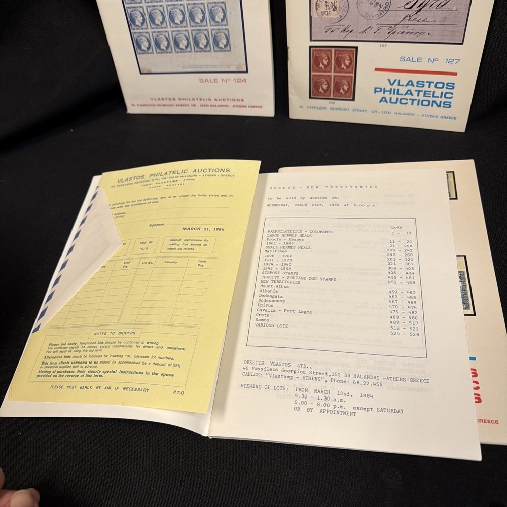 4 Dated Auction Catalogues Greece 2983-84-85