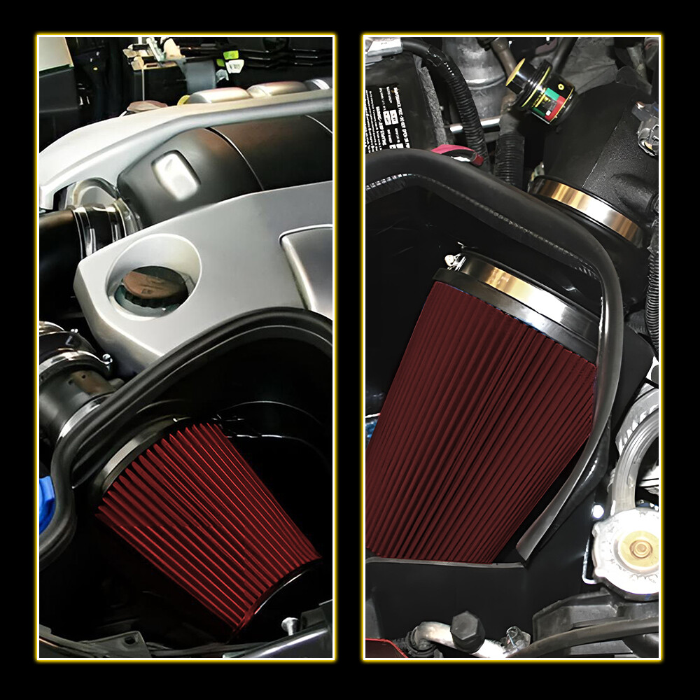 4'' 102mm Long High Flow Inlet Cone Dry Filter Cold Air Intake Replacement