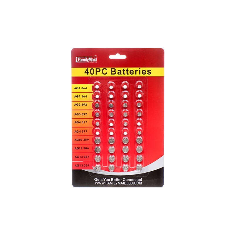 Alkaline Button Cell Batteries 40 Piece Set