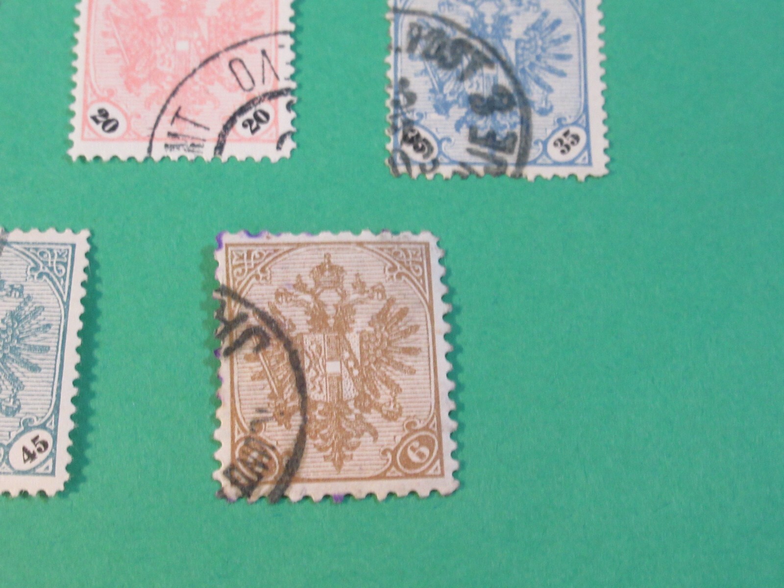 BOSNIEN HERZEGOWINA BOSNIA 5 STAMP LOT USED ISSUED 1879 - 1906 BLACK NUMERIALS