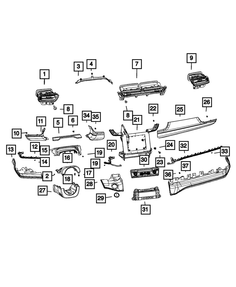 Genuine Mopar Instrument Panel Applique 6PL231AZAB