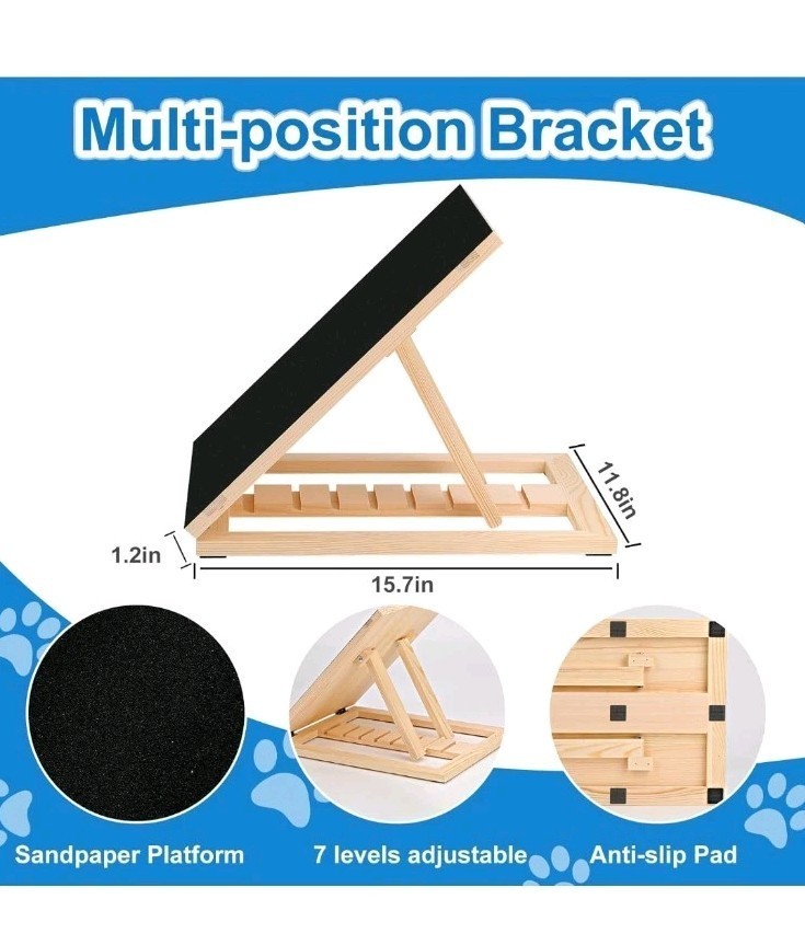 Dog Nail Scratch Board-Scratch Pad w/ Treat Box-Nail File New