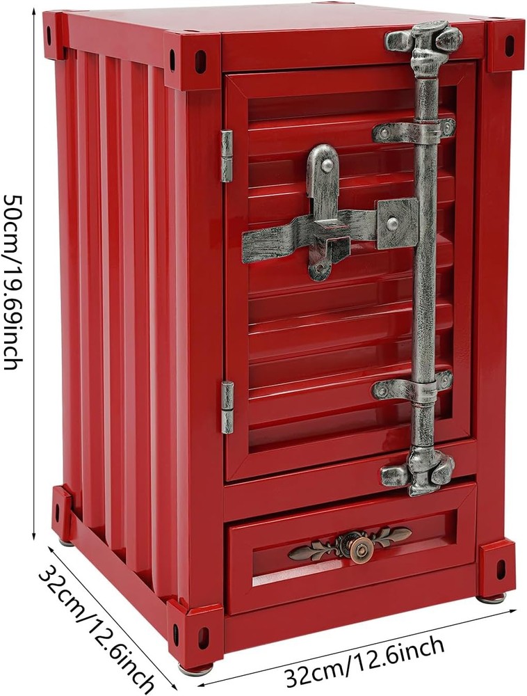 Industrial Wind Bedside Table w/ Combination Lock Container Style Locker Wrought