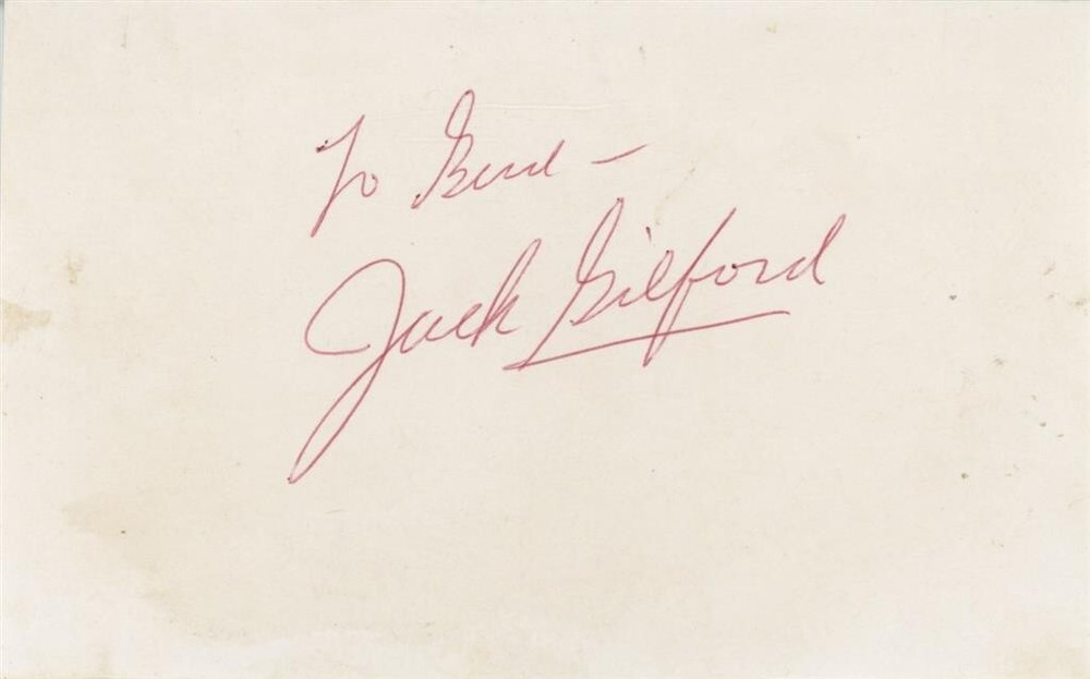 Jack Gilford- Signed Card