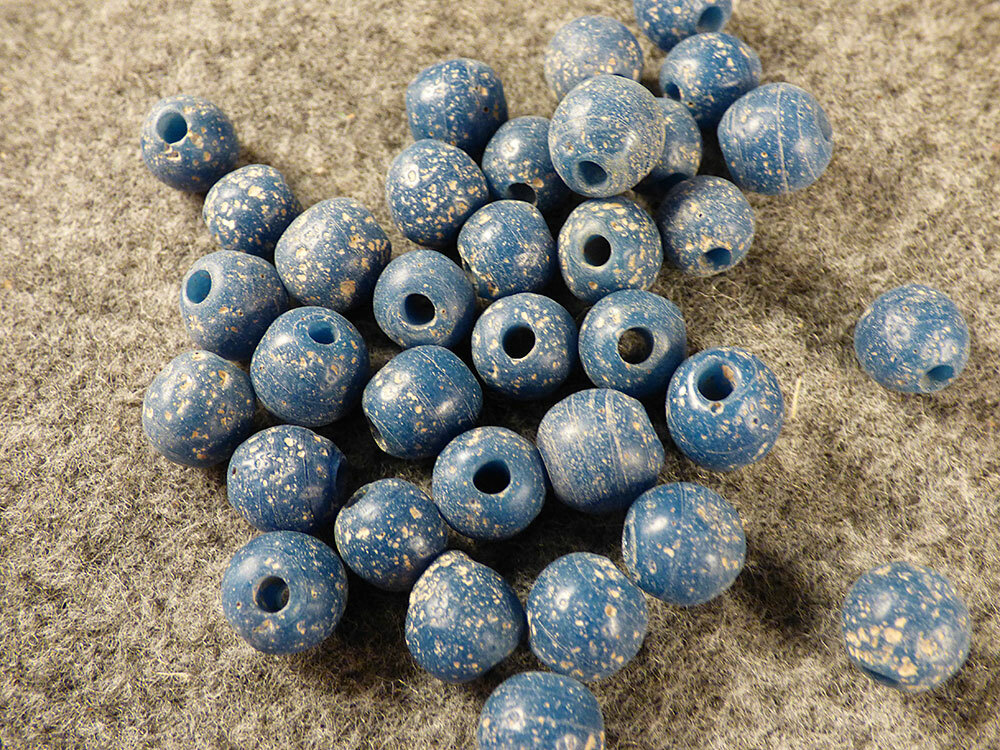 (10) Huron Indian Sky Blue Glass Old Style Trade Beads w/Patina Fur Trade 1800's