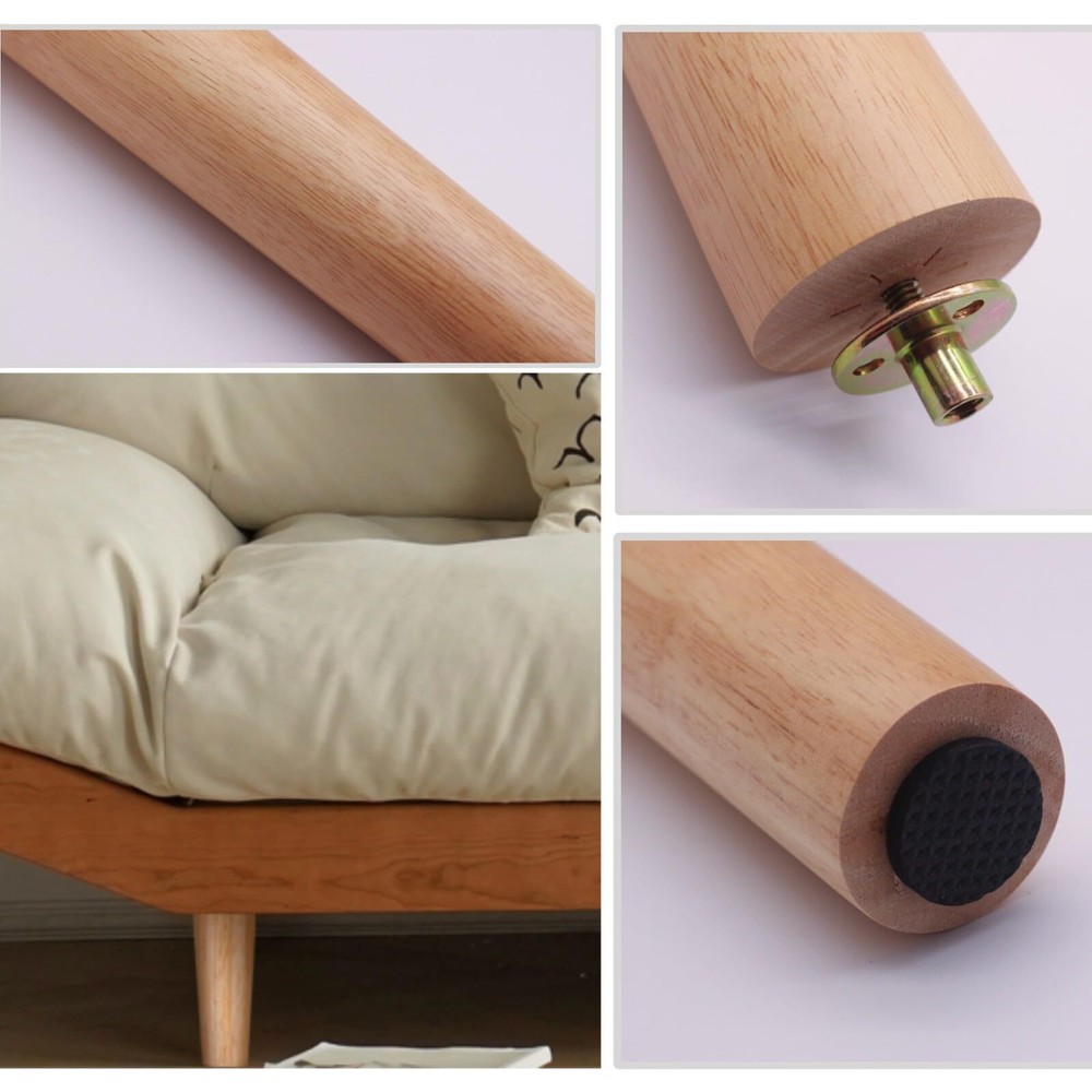Round Solid Wood Replacement Sofa Couch Chair Ottoman Loveseat Coffee Table C...