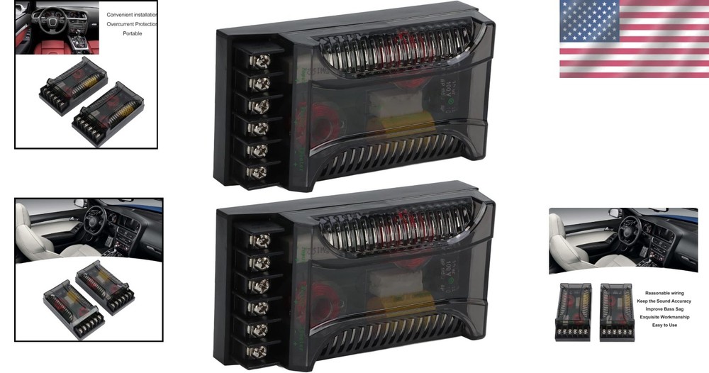 Universal Car Speaker Frequency Divider - 300W 2 Way Crossover for Precision