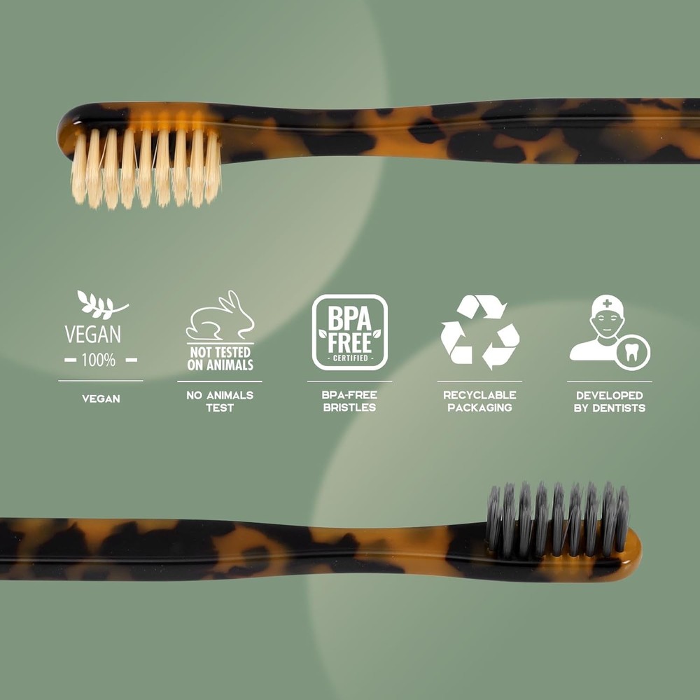Biodegradable Eco-Friendly Cellulose Acetate Toothbrushes 8 Count