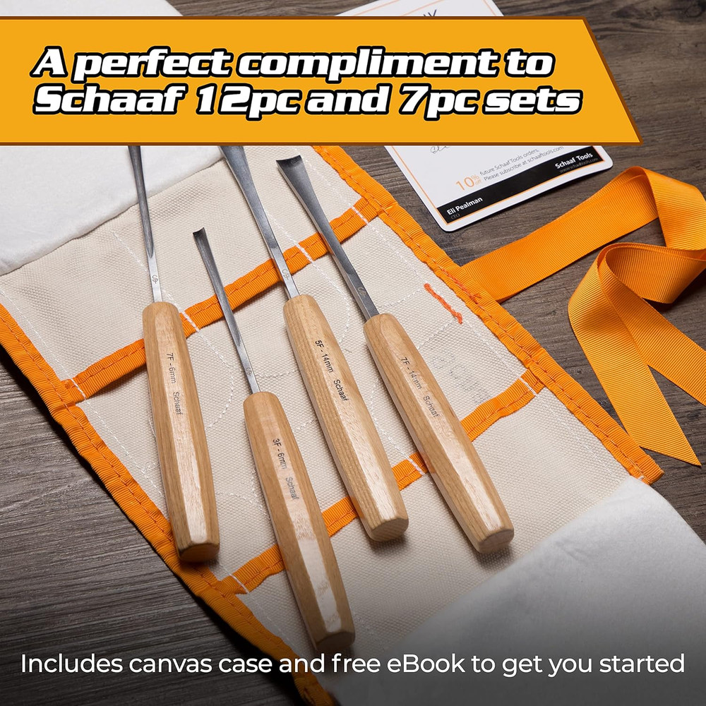 High-Quality Wood Carving Tools Set of 4 Fishtail Chisels and Gouges, Razor Shar
