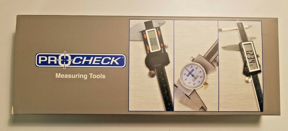 Dial Calipers 6" / 150 mm Dual Read Certified Covered Rack Case Procheck CDC6M2