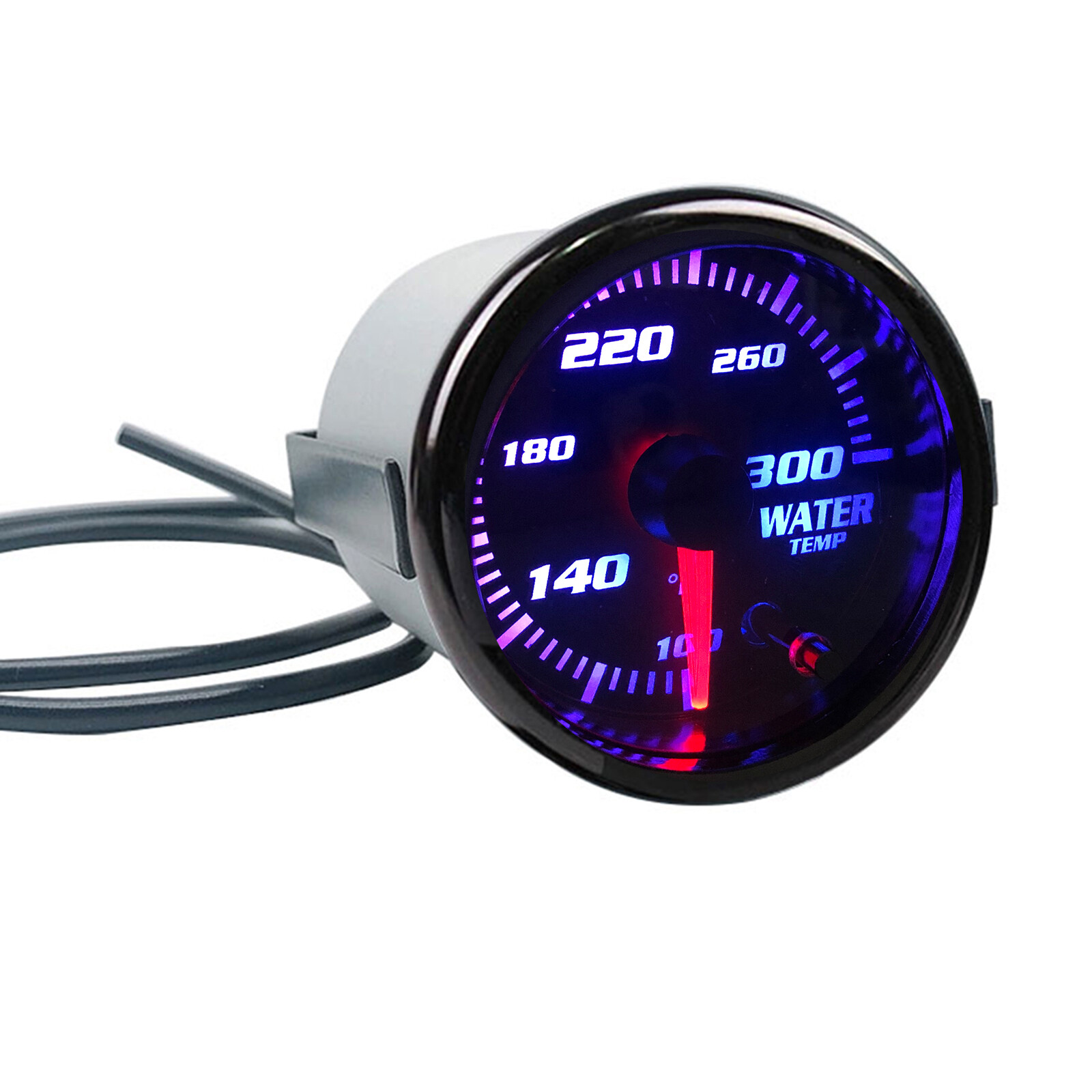 2''52mm Water Temp Gauge Meter W/ 1/8 NPT Temp Sensor 100-300℉ 7 Color LED
