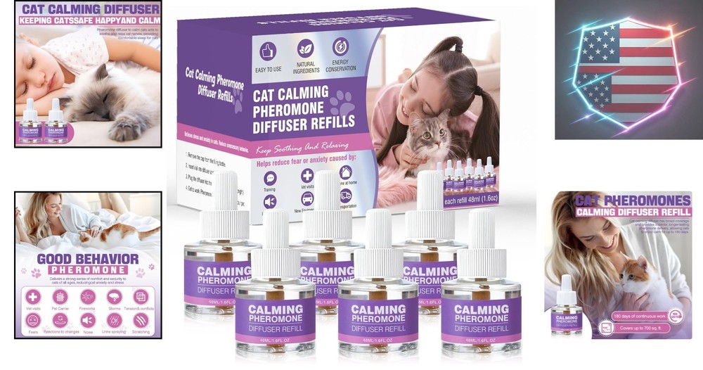 Cat Pheromones Calming Diffuser Refill 6 Pack Multicat Pheromone Diffusers Re...