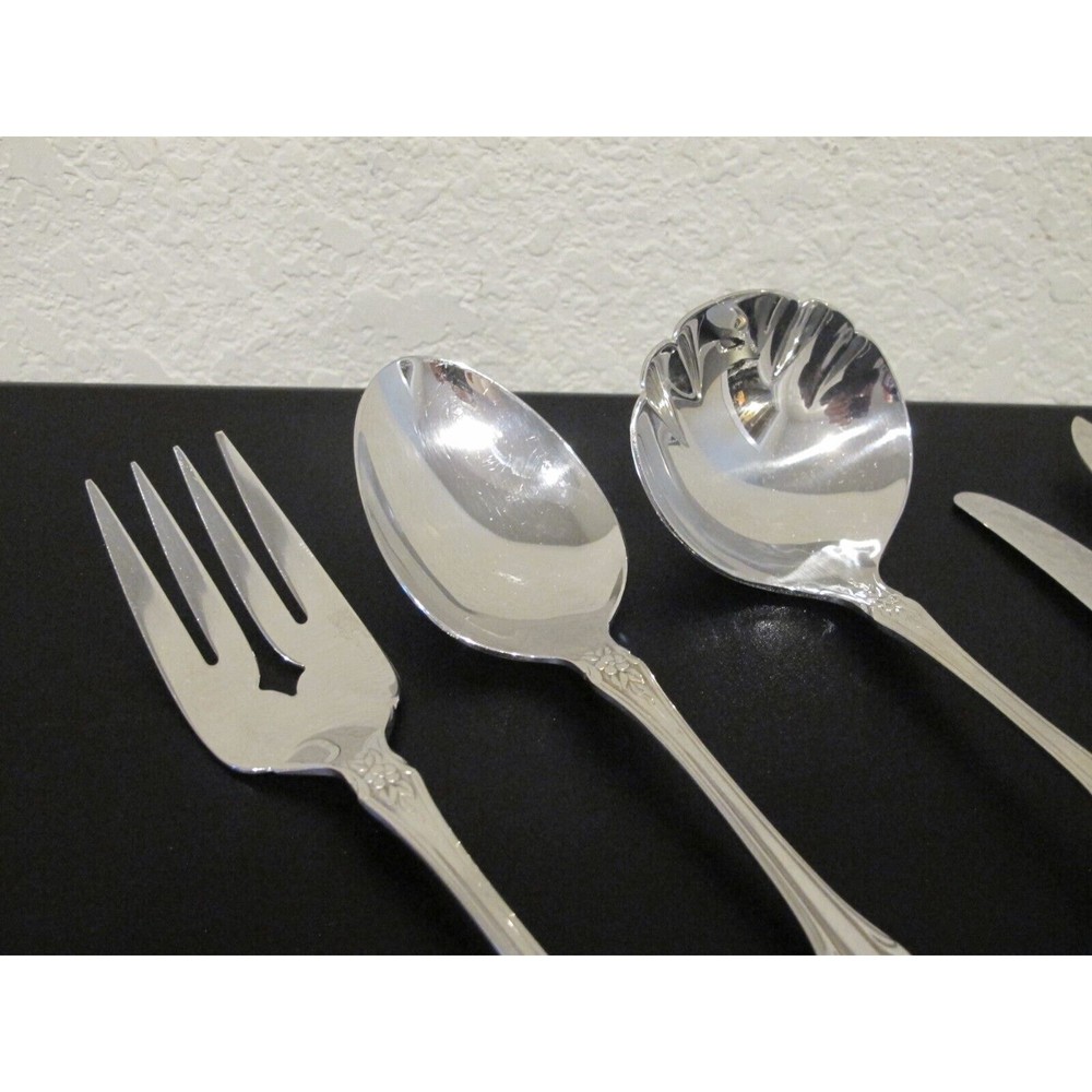 (5) Pc. Oneida Raphael (Stainless) Serving Spoon, Meat Fork, Butter & Mini Knife