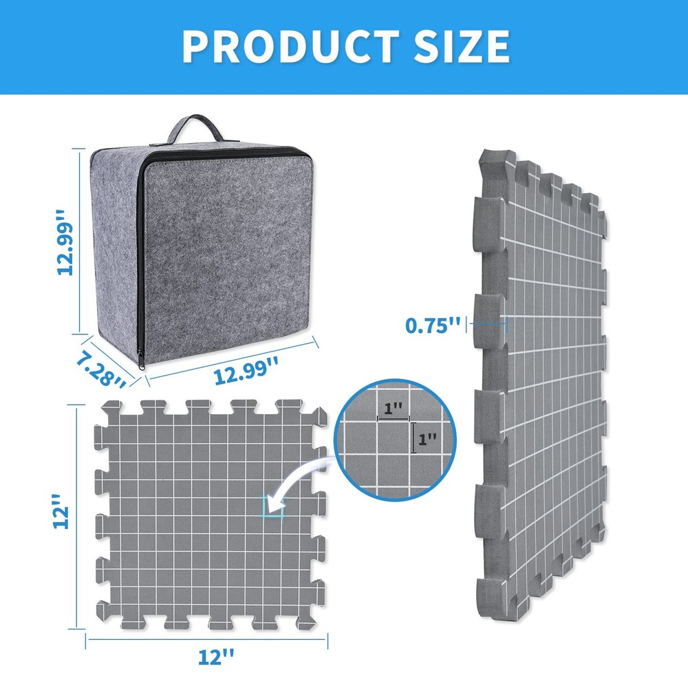 Blocking Mats for Knitting & Crochet Project,Extra Thick Blocking Boards with...