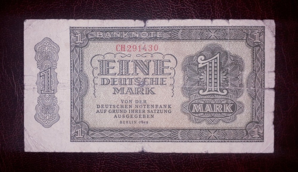Germany "Democratic" 1 mark banknote,1948year(normal condition)