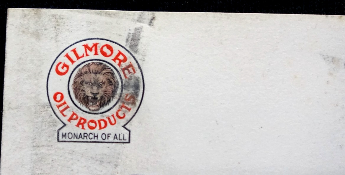 Vintage GILMORE OIL COMPANY California BUSINESS CARD San Bernardino California