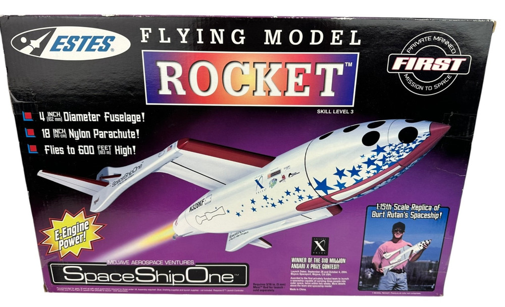 Estes E-Powered Space Ship One #2196 Flying Model Rocket Kit   Length 26"