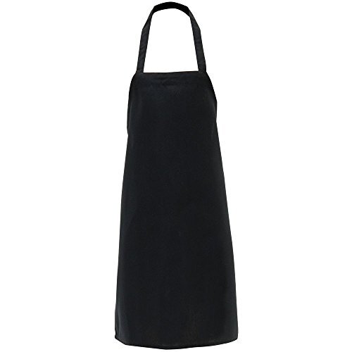 Pinnacle Textiles Black Polyester Bib Apron - 33"L x 29"W