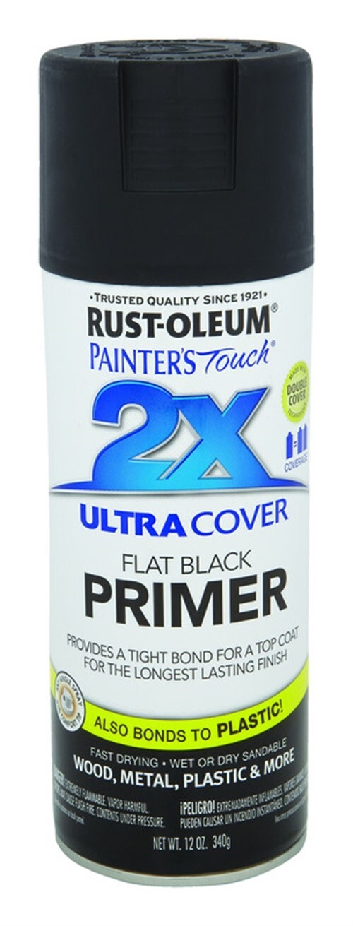 Rust-Oleum 249846 Black Interior/Exterior Paint & Primer Spray 12 oz. 6 Pack