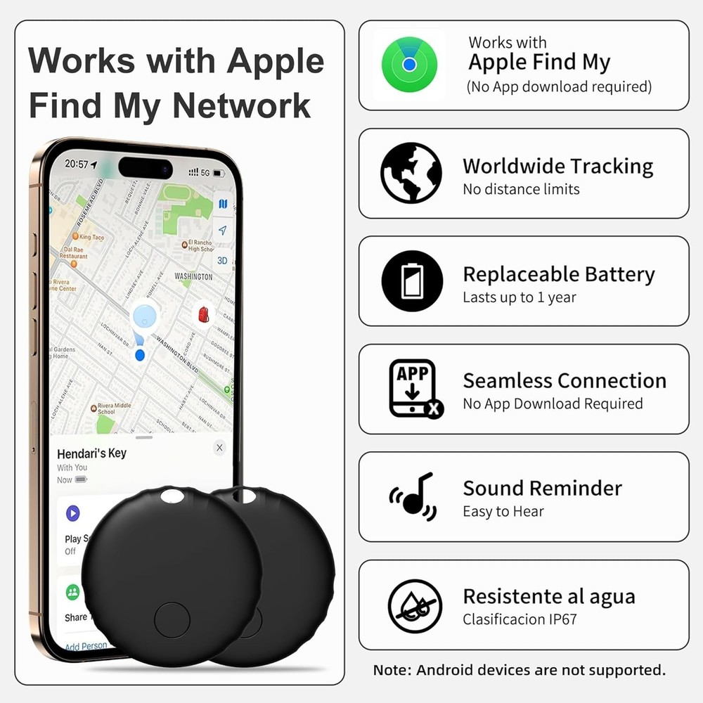 Lightweight Smart Tag 3-Pack for Effortless Item Tracking - iOS Compatible