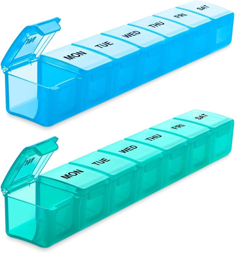 User-Friendly Travel Pill Box - Extra Large 2 Pack with Easy-to-Read Labels