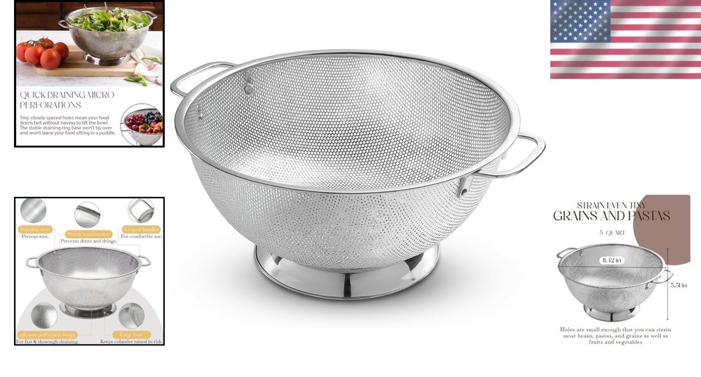 Fast Draining Stainless Steel Colander