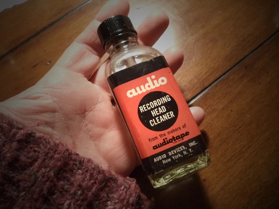 Vintage AUDIO Recorder Head Cleaner Bottle - 3/4 Full