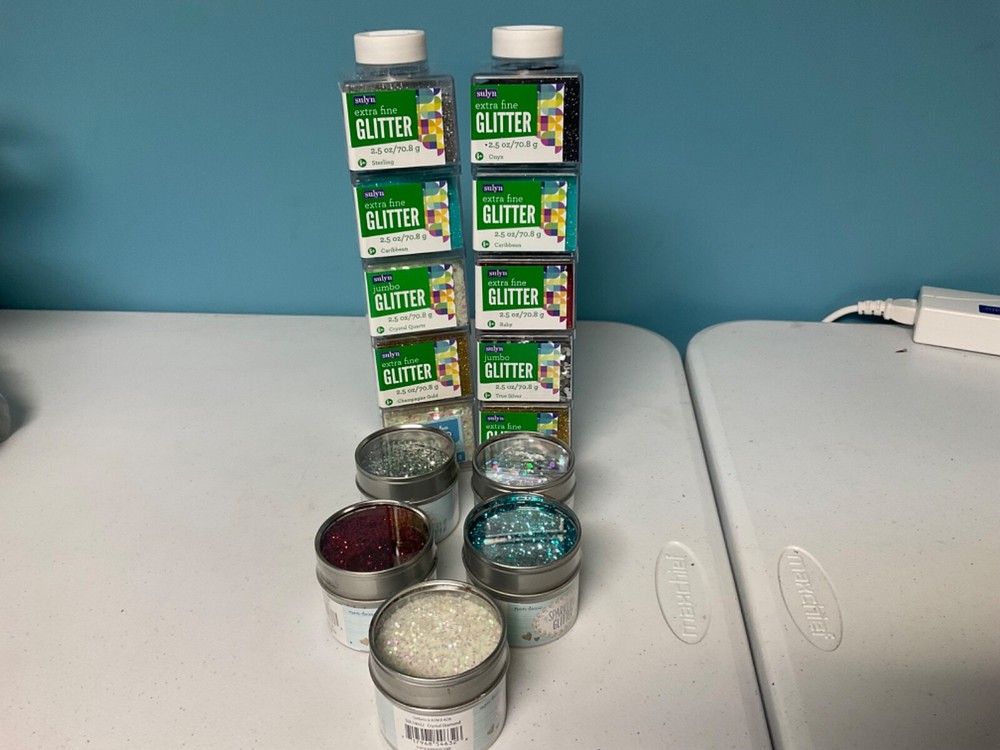 Assorted Glitter Lot, 15 count. 2.5Oz Each.  As shown. New. #2