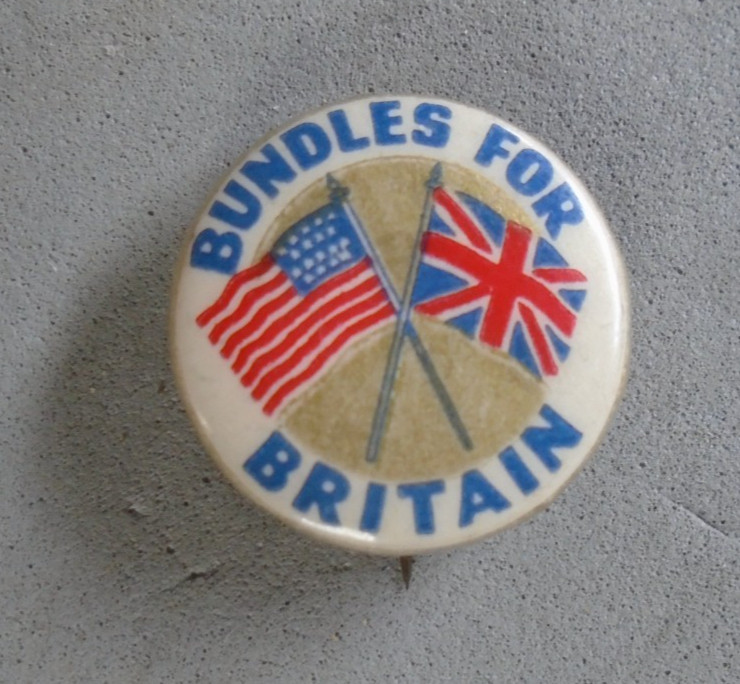 Bundles for Britain pinback button