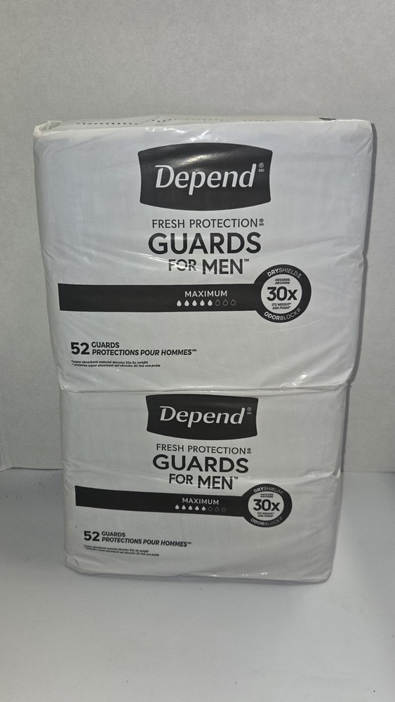 Depend Incontinence Guards/Bladder Control Pads for Men, Maximum Absorbency, 10