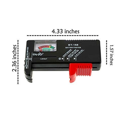 2 Pack Battery Tester Universal Checker for AA AAA C D 9V 1.5V Batteries Button