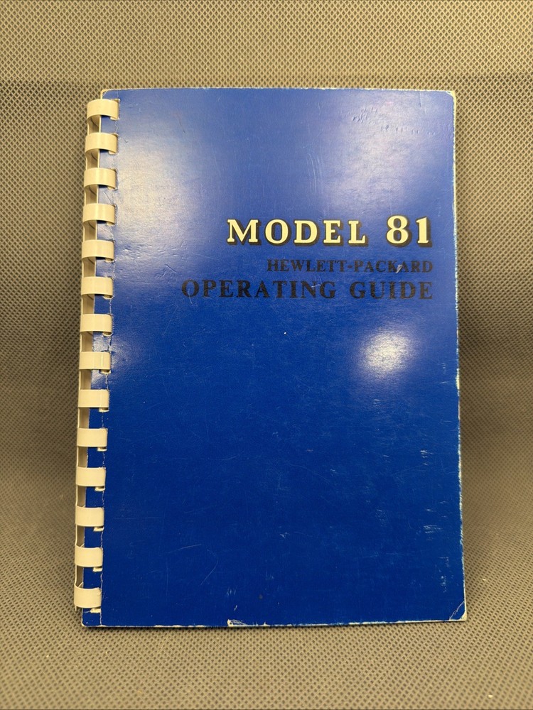 HP Model 81, HP-81, Opertating Guide
