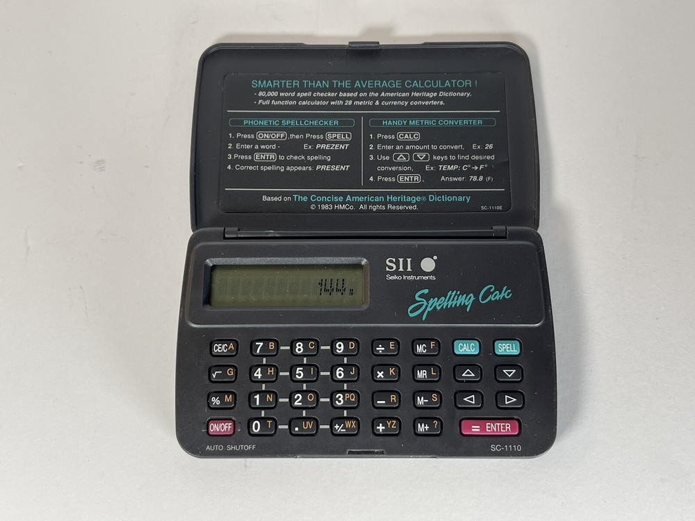 SPELLING CALC Handheld Seiko Electronic Device Dictionary 1983 SC1110