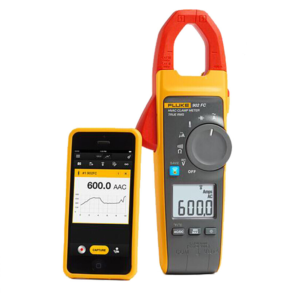Fluke 902 FC True-RMS HVAC Clamp Meter AC Amp AC/DC Volt Contact Temperature
