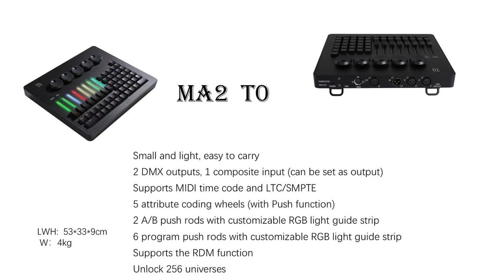 Moving head par stage Light DMX controller command wing onpc RGB led fader +bag