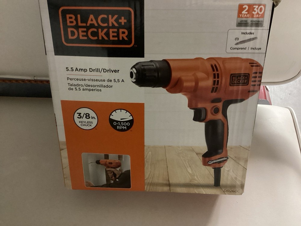 BLACK+DECKER Corded Drill 3/8 Keyless Chuck