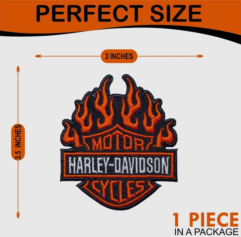 Harley Motorcycles Iron On Patch - Sew Patch - Embroidered Patch 3" x 3.5"