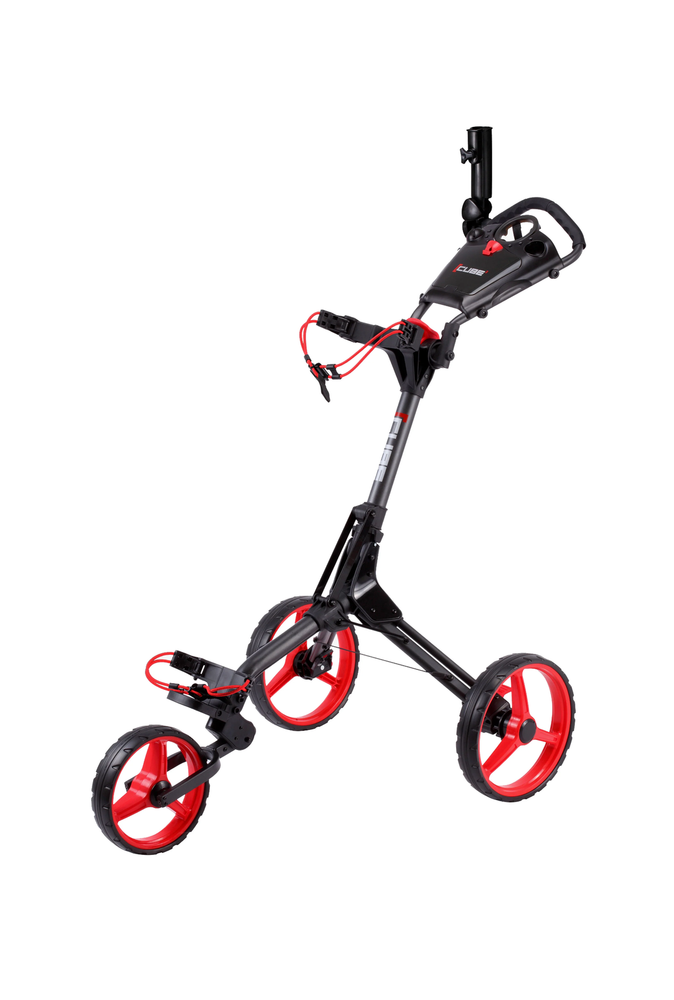 CUBE CART 3 Wheel Push Pull Golf Cart: Smallest Folding Lightweight Compact Cart