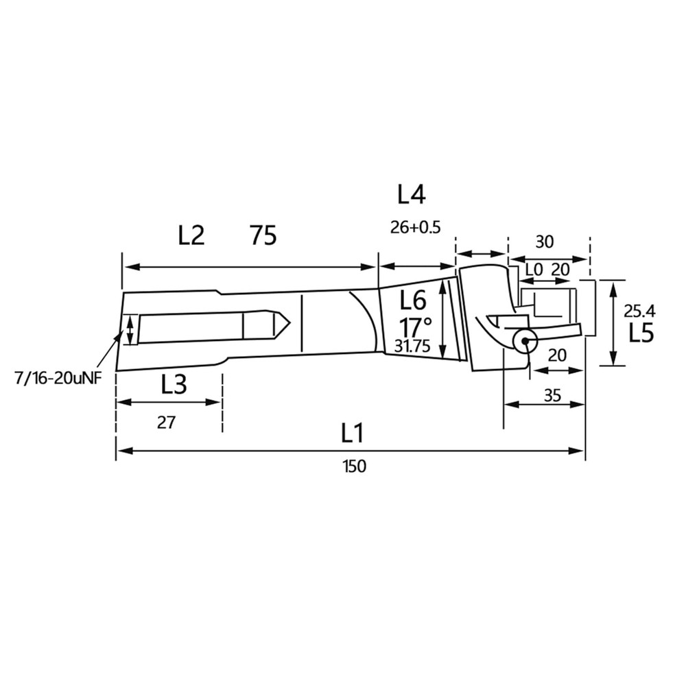 1" R8 Shank Shell Mill Arbor Adapter for Bridgeport Machine
