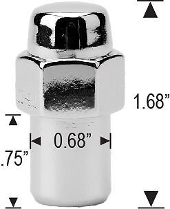 10 Lug Nuts 1/2" Chrome Mag Wheel Nut .75 Shank Keystone Offset Washer