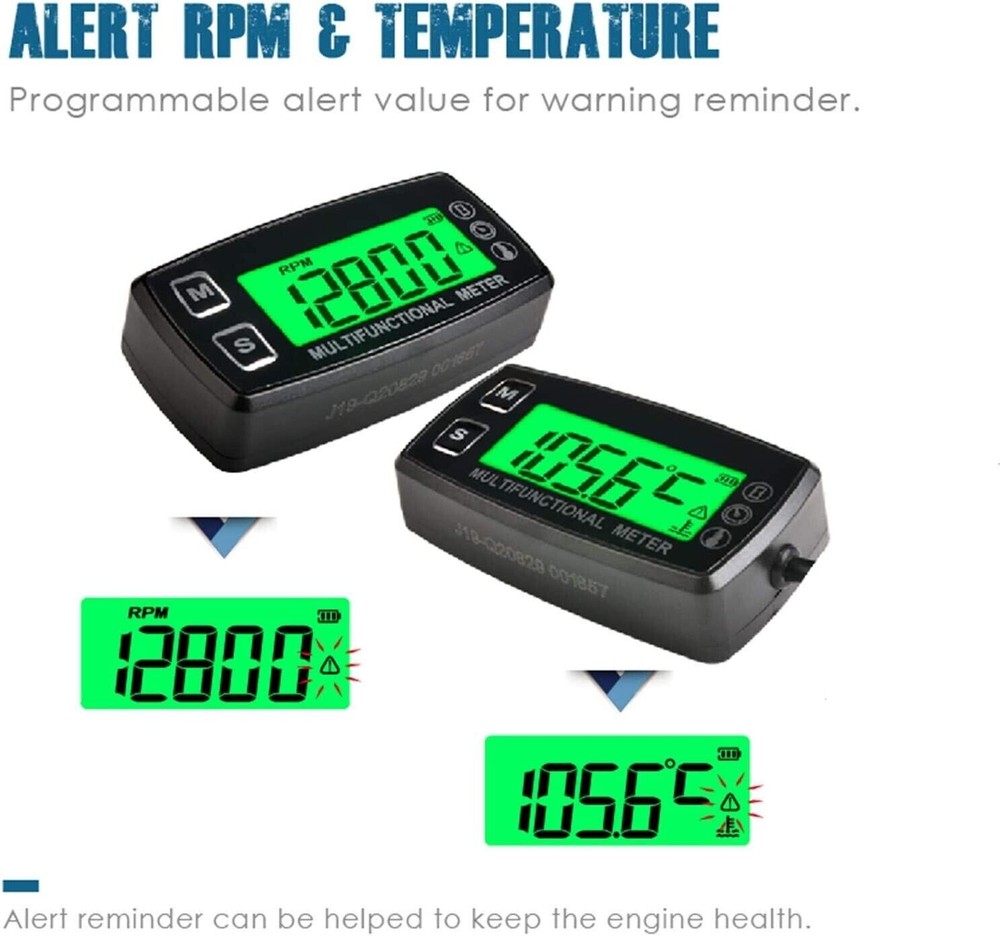 Multi-Function Meter with Temperature Hour Backlight Design Waterproof Meter