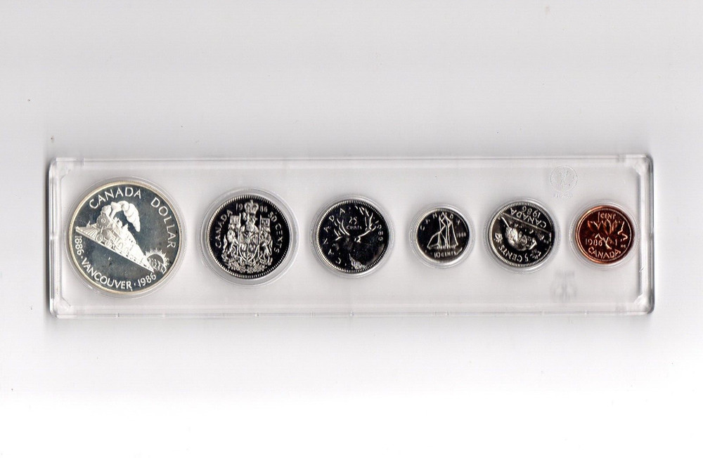 1986 uncirculated set with silver dollar